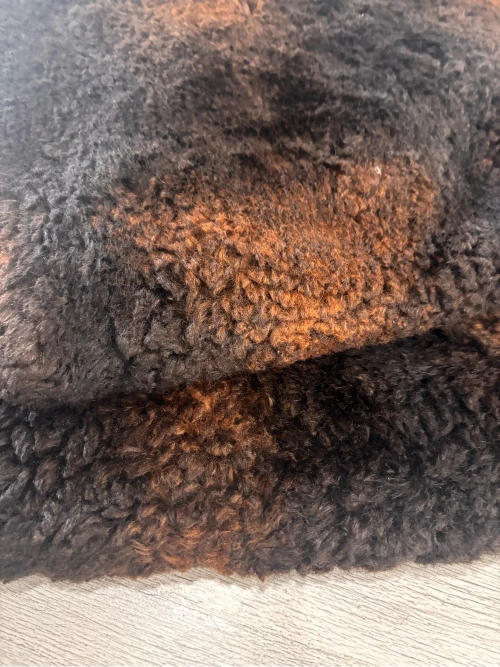 POTTERY BARN Set Of 2 Faux Fur 18x18 Pillow Covers Luxe Chocolate Brown Ombré